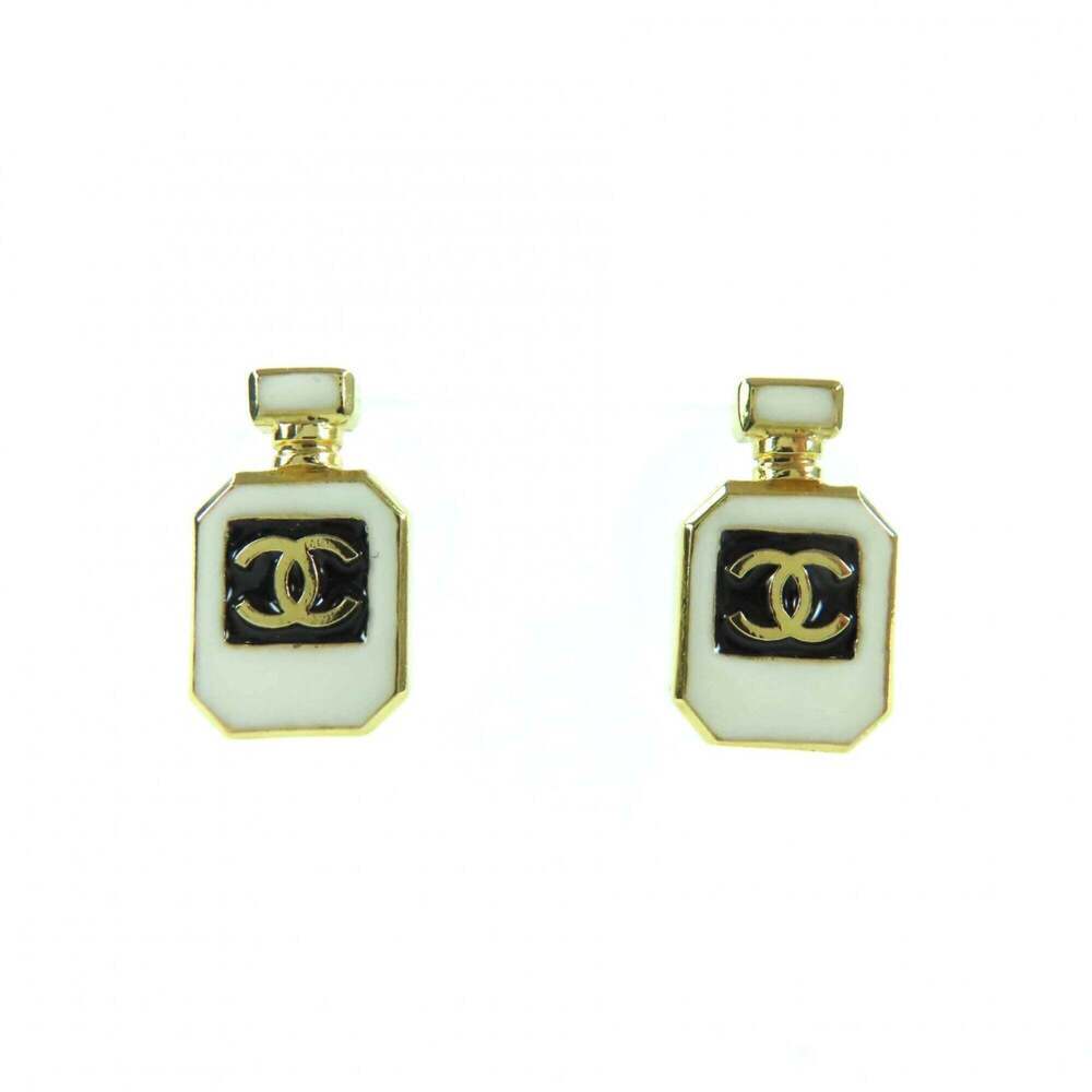 CHANEL Gold Logo Earrings
